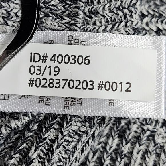 Express Sweater Women M Black Gray Marl Knit Extreme Circle Hem Tunic Cross Back - Picture 6 of 9